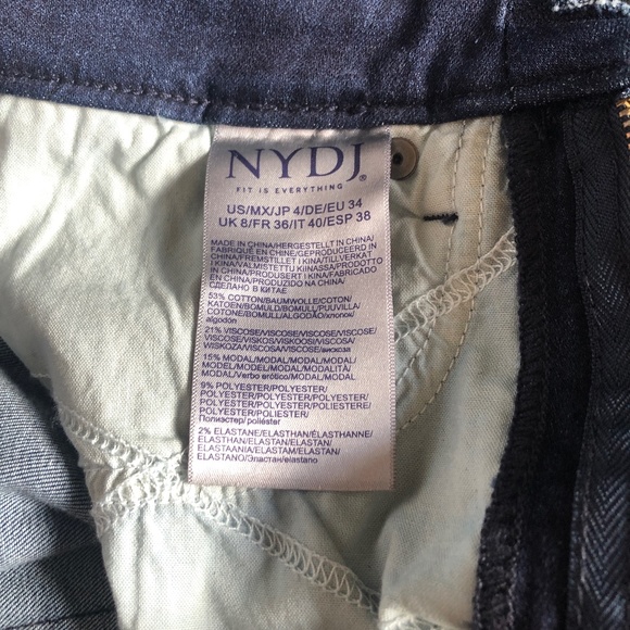 NYDJ Jeans High Straight With Released Hem Colour Highway Size 4 - Picture 2 of 4